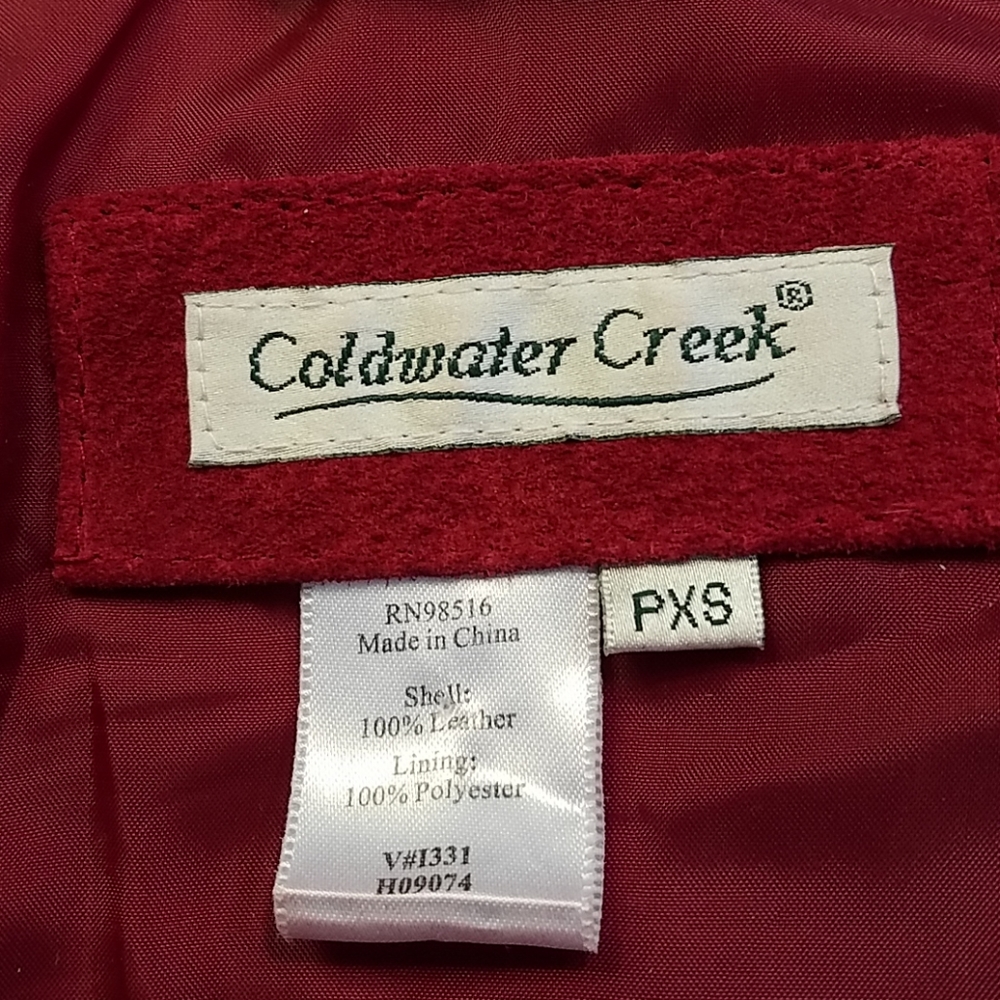 EUC Suede Coldwater Creek Red Leather Jacket  PXS - Picture 4 of 5